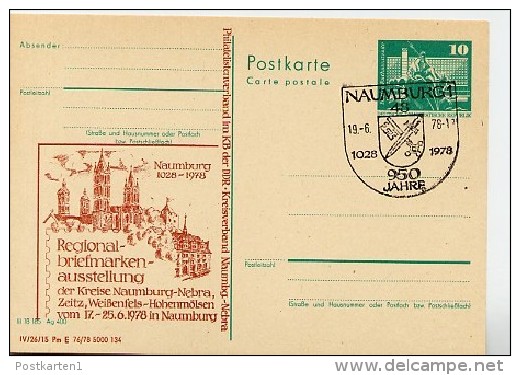 DDR P79-13a-78 C62-a Postkarte PRIVATER ZUDRUCK Dom Naumburg Sost. Wappen 1978 - Privé Postkaarten - Gebruikt