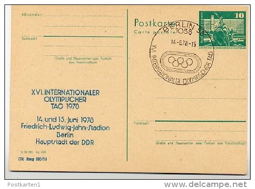 DDR P79-12b-78 C63a Postkarte PRIVATER ZUDRUCK Olympischer Tag Berlin Sost. 1978 - Cartes Postales Privées - Oblitérées