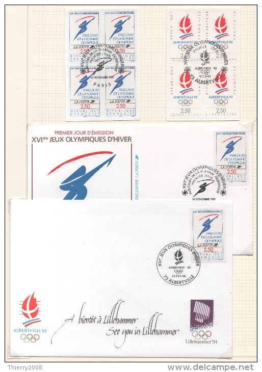 Lot De Timbres En Blocs De 4 Et 2 Lettres Avec Oblitération Cachet à Date Jeux Olympiques  TTB - Otros & Sin Clasificación