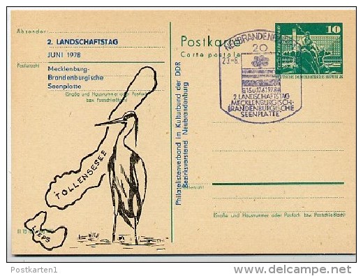 EGRET Neubrandenburg 1978 East Germany Postal Card Special Print P79-14-78 C64 - Picotenazas & Aves Zancudas