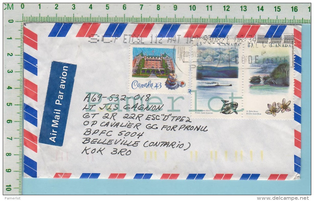 Aerogram Aerogramme  Cover 1993 ( Richmond Que. To Belleville Ont.)  2 Scan - Cartas & Documentos