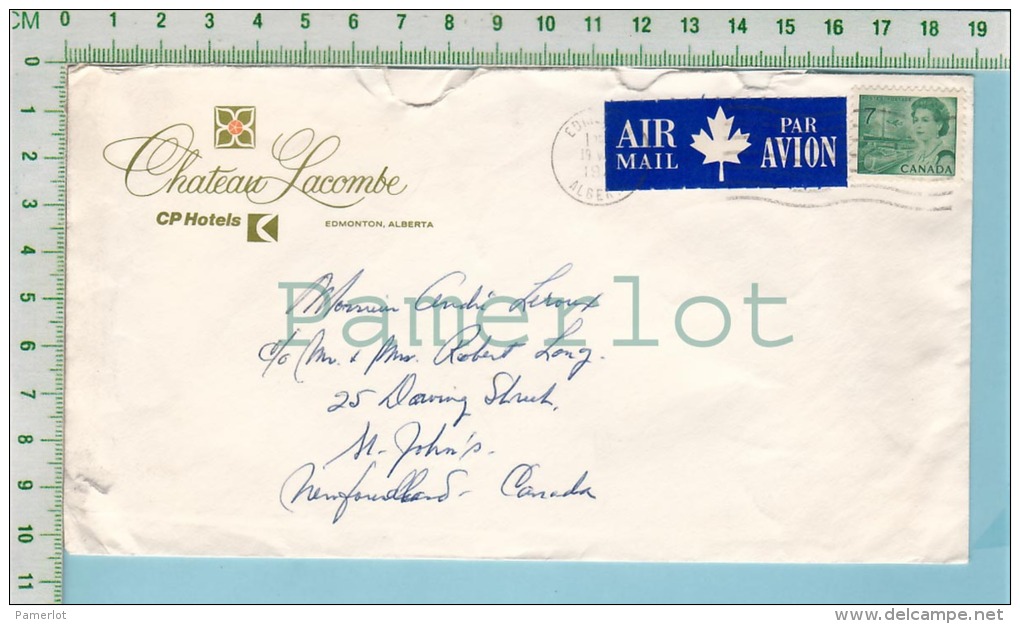 Commercial Cover 1971 ( Edmonton AL. Air Mail Chateau Lacombe  )  2 Scan - Lettres & Documents