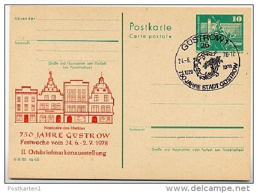 DDR P79-15-78 C65 Postkarte PRIVATER ZUDRUCK Markt Güstrow Sost. 1978 - Privé Postkaarten - Gebruikt