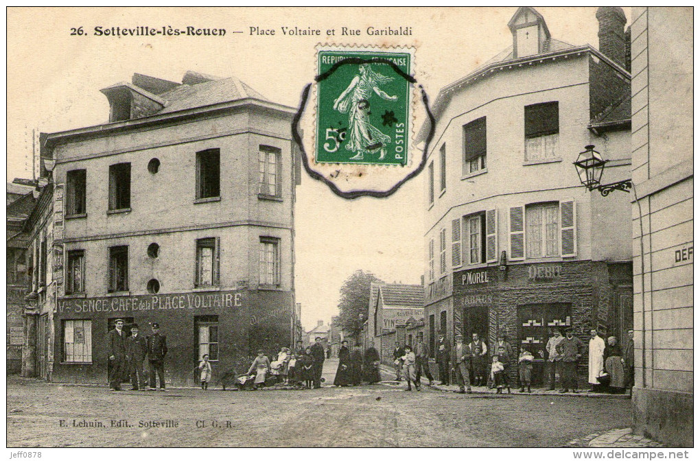 76 - SEINE MARITME - SOTTEVILLE LES ROUEN - Place Voltaire Et Rue Garibaldi - Très Bon état - 2 Scans - Sotteville Les Rouen