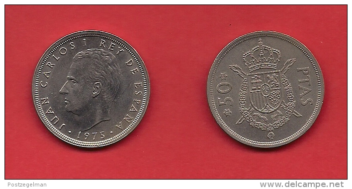 SPAIN 1975, Circulated Coin, 50 Pesetas, Juan Carlos, Km 809, C1719 - 50 Peseta