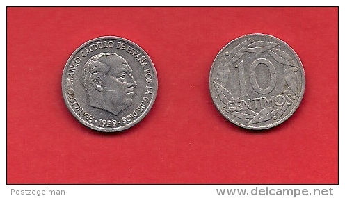 SPAIN 1959, Circulated Coin, 10 Centimos,Franco, Aluminum,    Km790, C1738 - 10 Céntimos