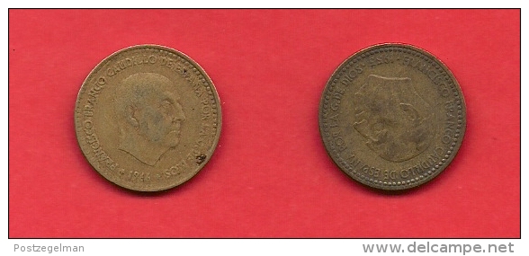 SPAIN 1947-1973, Circulated Coin, 1 Peseta,Franco,   Km775, C1739 - 1 Peseta