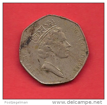 UK, 1969, Circulated Coin, 50 New Pence QEII, KM 913, C1754 - 50 Pence