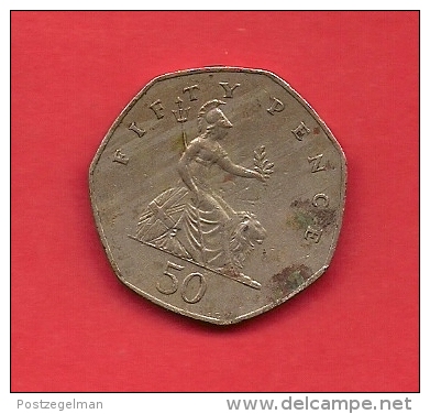 UK, 1969, Circulated Coin, 50 New Pence QEII, KM 913, C1754 - 50 Pence