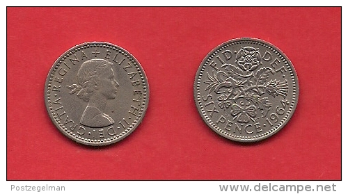 UK, 1962-1964, Circulated Coin, 6 Pence, Copper Nickel, KM903, C1766 - H. 6 Pence