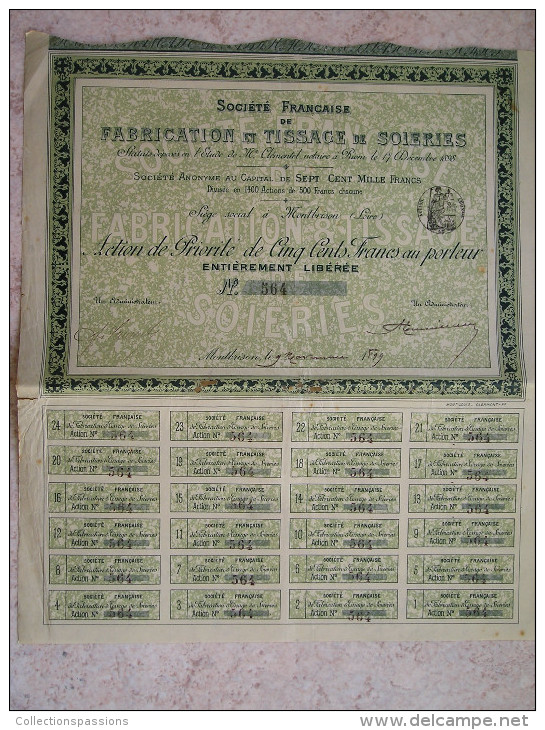 Société Française De Fabrication Et Tissage De Soieries, Siège Social à Montbrison (Loire) - Textile