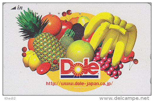 Télécarte Japon - DOLE FRUITS Ananas Banane Cerise Pamplemousse Orange Pomme Avocat Citron - FRUIT Japan Phonecard - 37 - Levensmiddelen