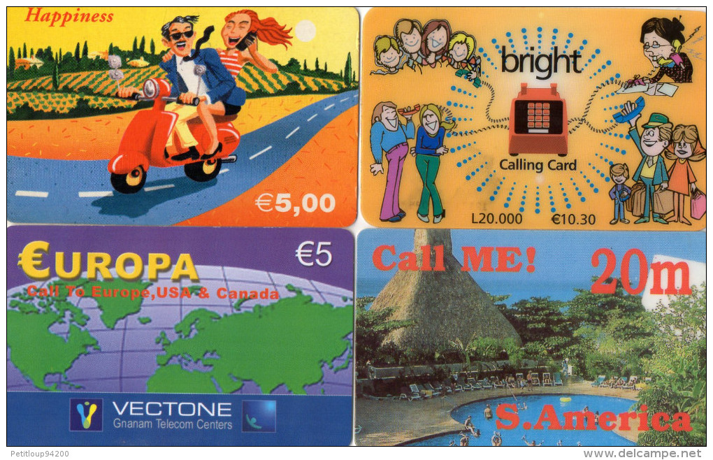 CARTES PREPAYEES  ITALIE  5/10,30e    (lot De 4) - Openbare Reclame