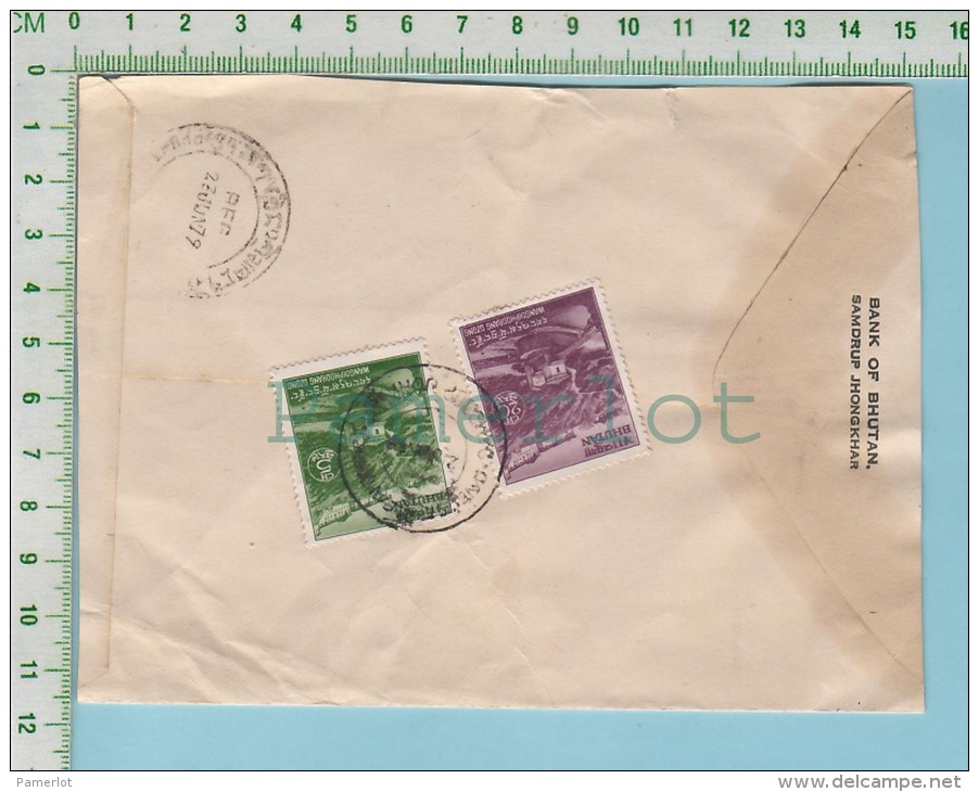 Cover Flamme 1979 Registered  1 Stamp 2 Nu In Front And 2 Stamp At The Bac  5 & 20 Ch) 2 Scan - Bhoutan