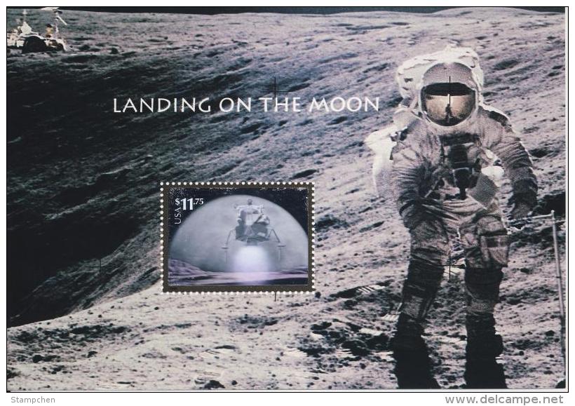 USA 2000 Landing On The Moon Stamp S/s Sc#3413 Hologram Unusual Space - Holograms