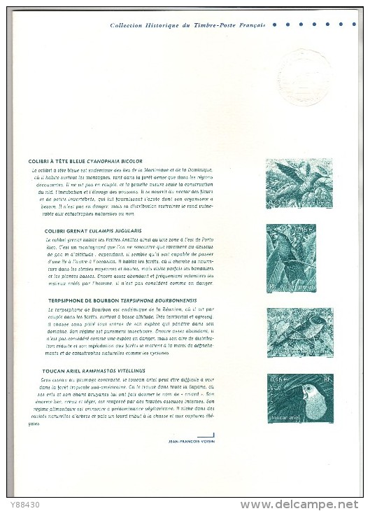 Bloc N°56 De 2003 - Oiseaux D´Outre Mer, LA REUNION - MARTINIQUE -GUYANE - 6 Scannes -1er Jour. Doc Officiel De La Poste - Documents De La Poste