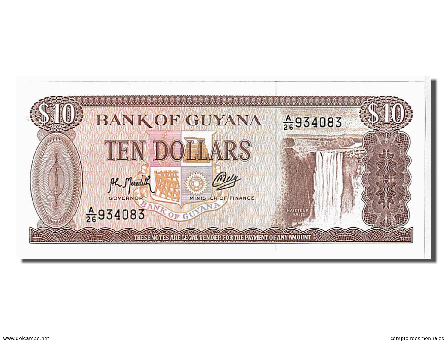 Billet, Guyana, 10 Dollars, 1992, NEUF - Guyana
