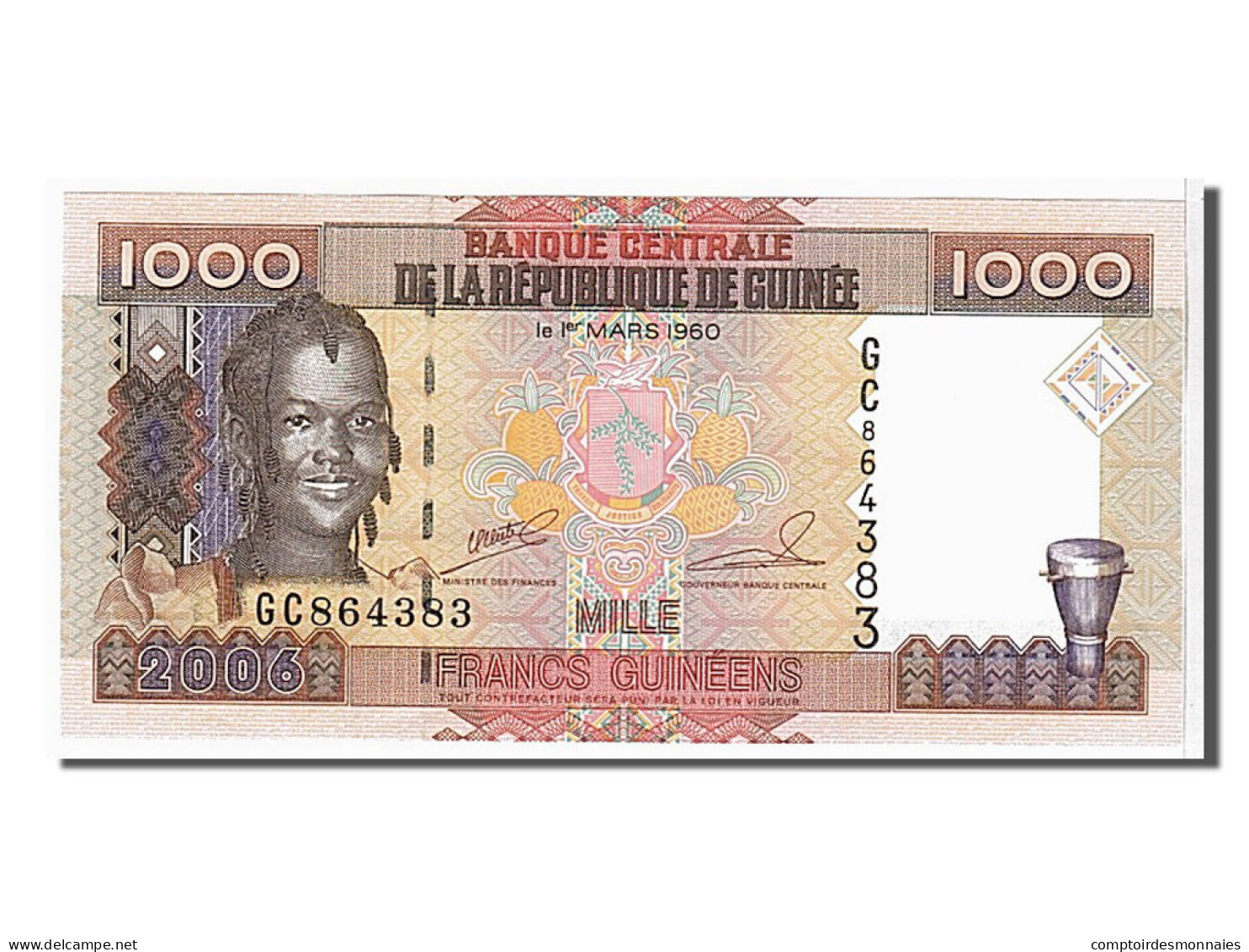 Billet, Guinea, 1000 Francs, 2006, NEUF - Guinea