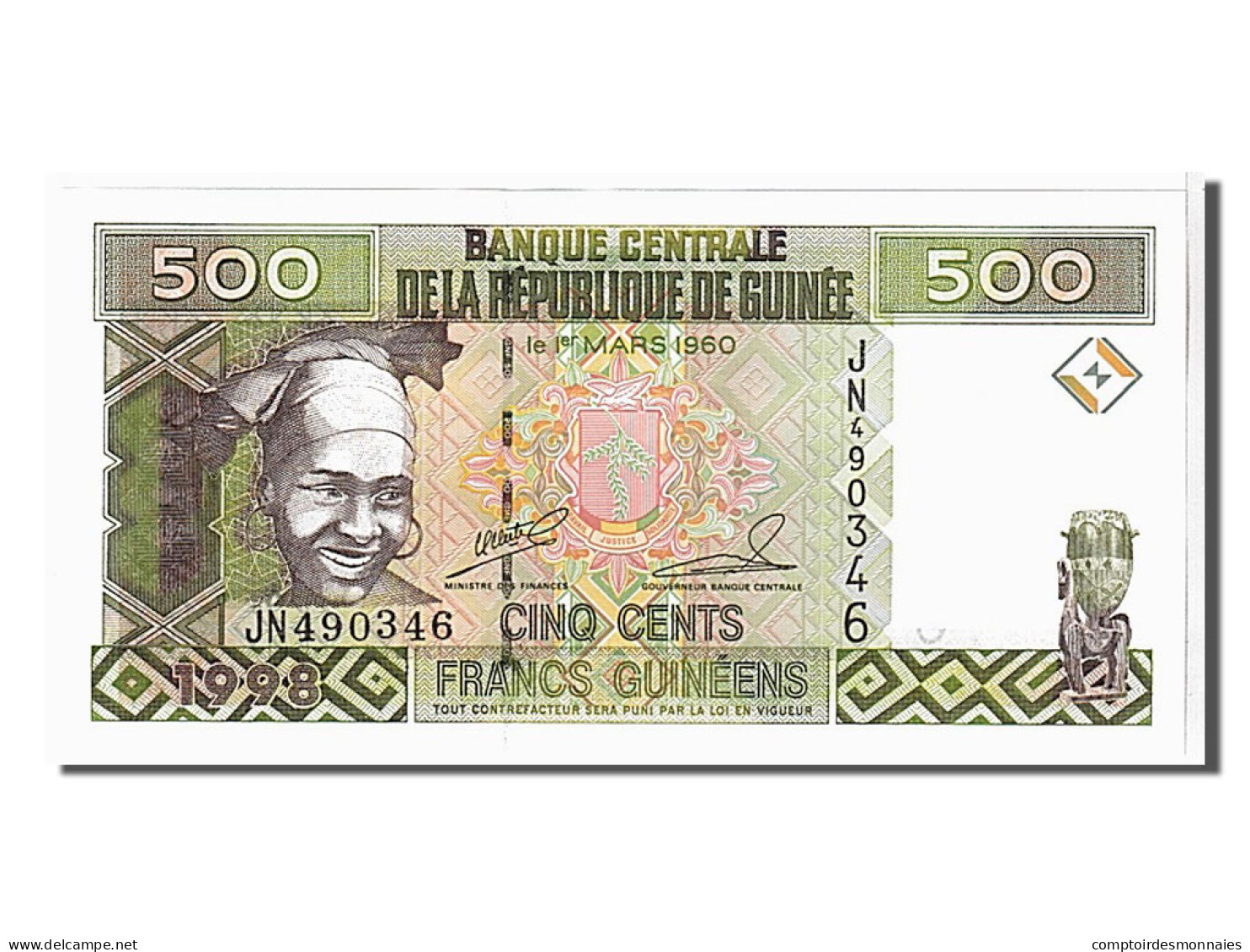 Billet, Guinea, 500 Francs, 1998, KM:36, NEUF - Guinée