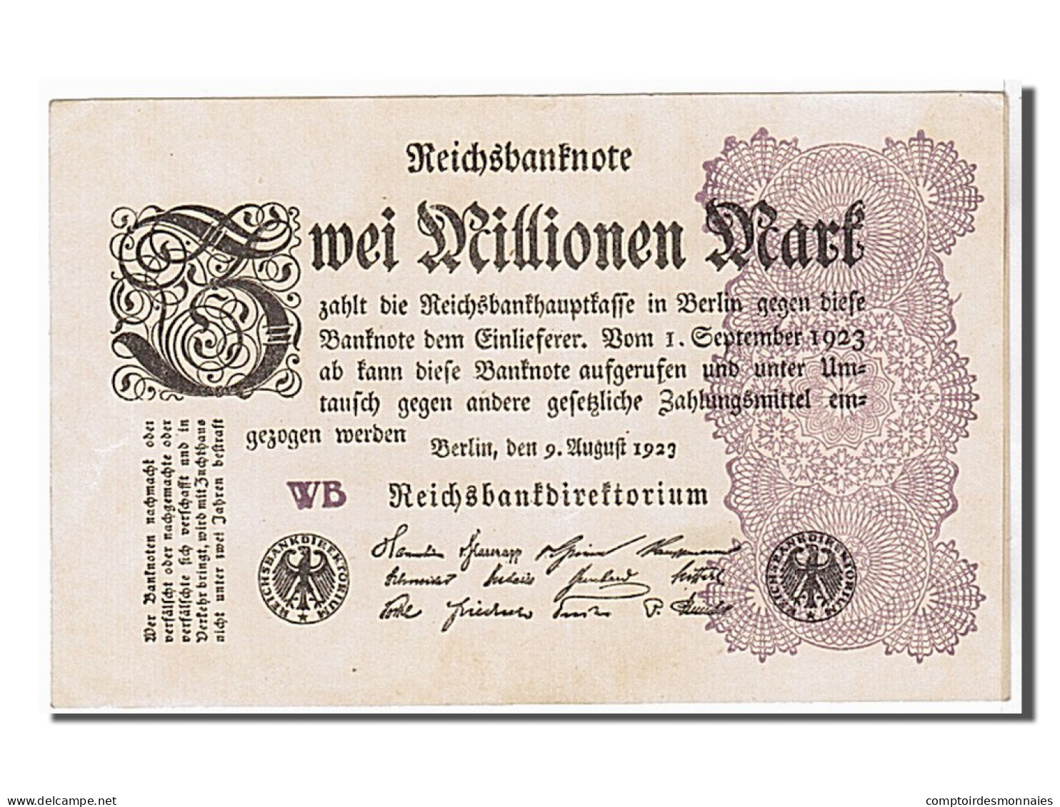 Billet, Allemagne, 2 Millionen Mark, 1923, SUP - 2 Mio. Mark