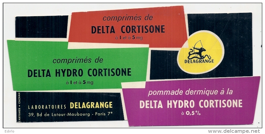 Buvard Pharmacieutique - DELTA HYDRO CORTISONE   - Digestif TTB - Produits Pharmaceutiques