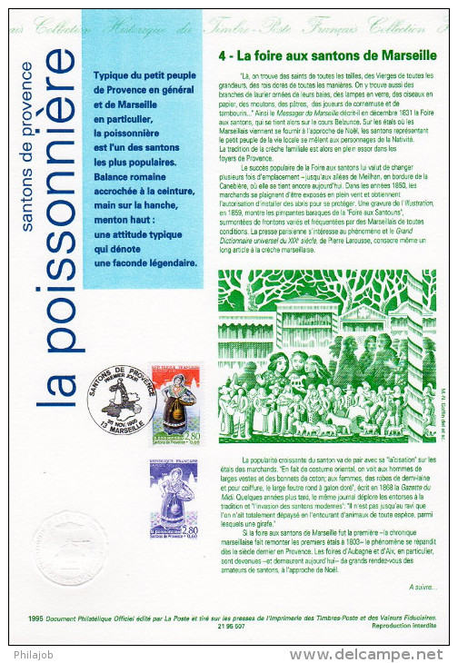 " SANTONS DE PROVENCE : LA POISSONNIERE " Sur Document Officiel De 1995 N° YT 2979 DPO - Documentos Del Correo