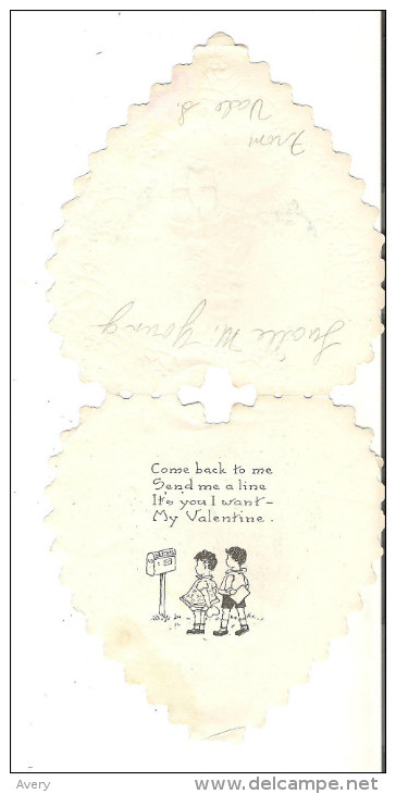 Antique Valentine Card To My Valentine Come Back To Me .......   4.3" X 4.5"  11 Cm X 11.5 Cm - Other & Unclassified