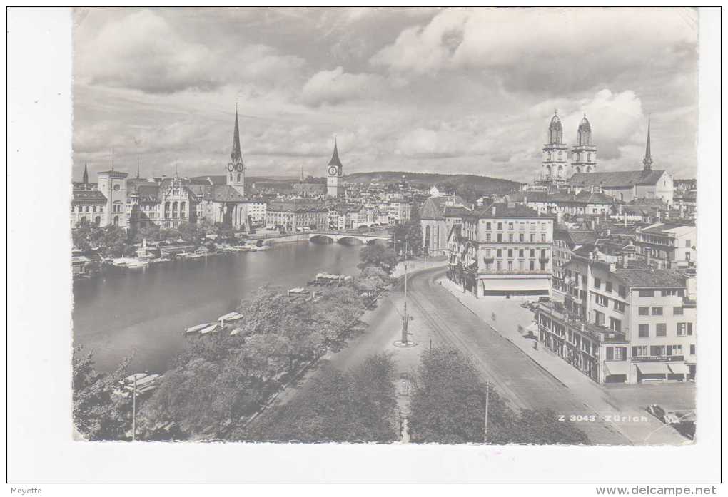 CPSM-SUISSE-1960-ZÜRICH-VUE GENERALE-2 TIMBRES CHILIENS AVEC DES AVIONS - Zürich