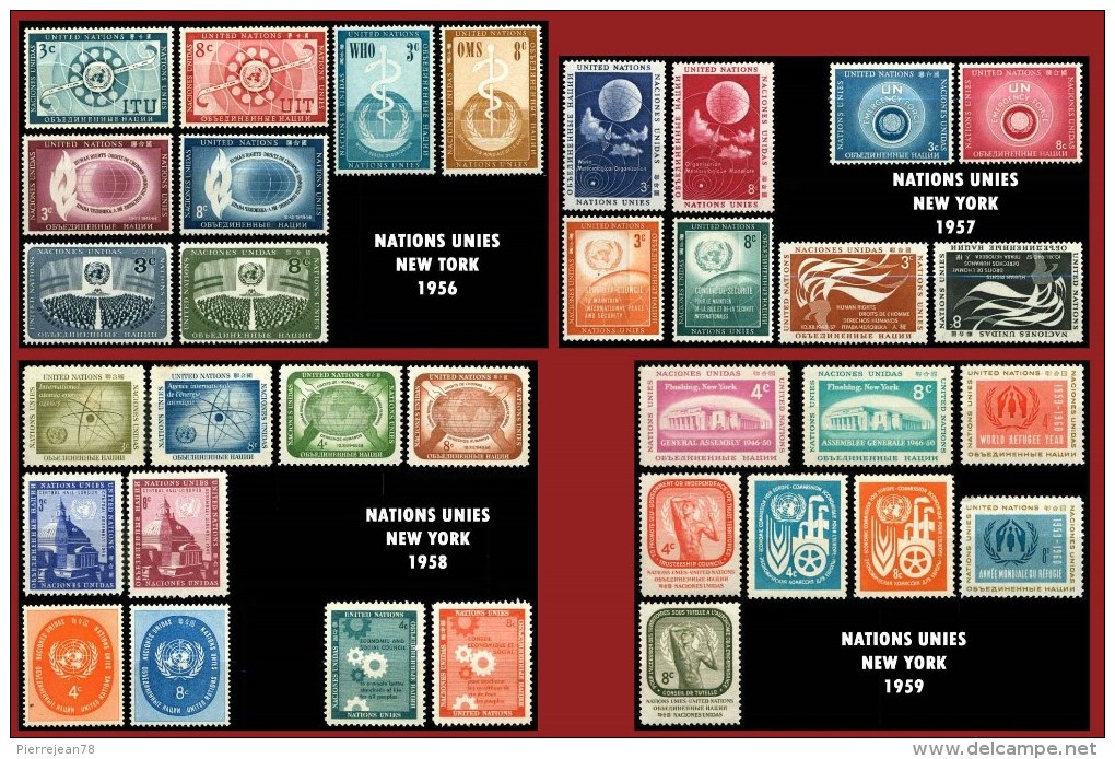 40 à 73 NATIONS UNIES NEW YORK  1956 à 1959  ( SUJETS DIVERS ) - Unused Stamps