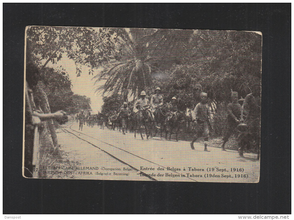 Deutsch-Ostafrika Belgische Besetzung Postkaart 1918 - Postwaardestukken