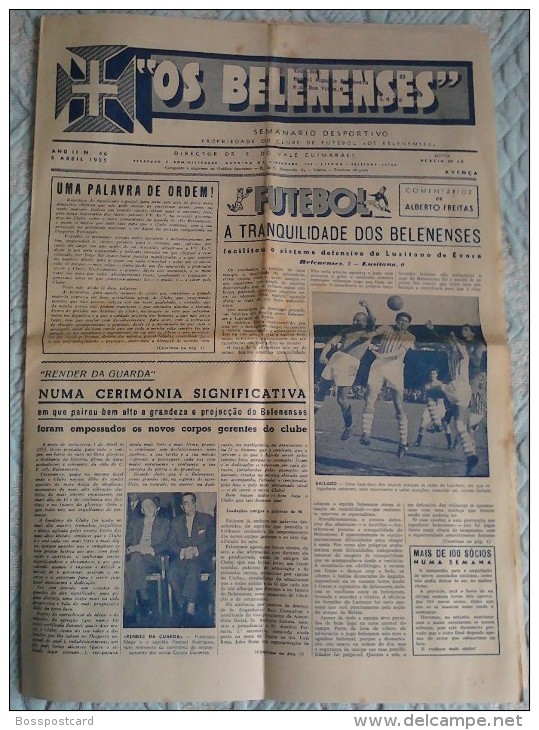 Lisboa - Jornal "Os Belenenses" Nº 66 De 8 De Abril De 1955. Futebol (5 Scans) - Zeitungen & Zeitschriften