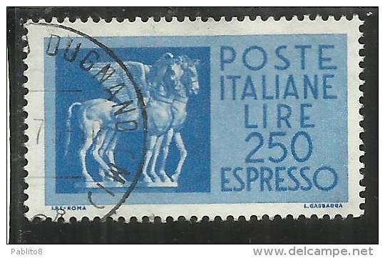 ITALIA REPUBBLICA ITALY REPUBLIC 1968 1976 ESPRESSI SPECIAL DELIVERY ESPRESSO PEGASO 1974 LIRE 250 USATO USED OBLITERE' - Express/pneumatic Mail