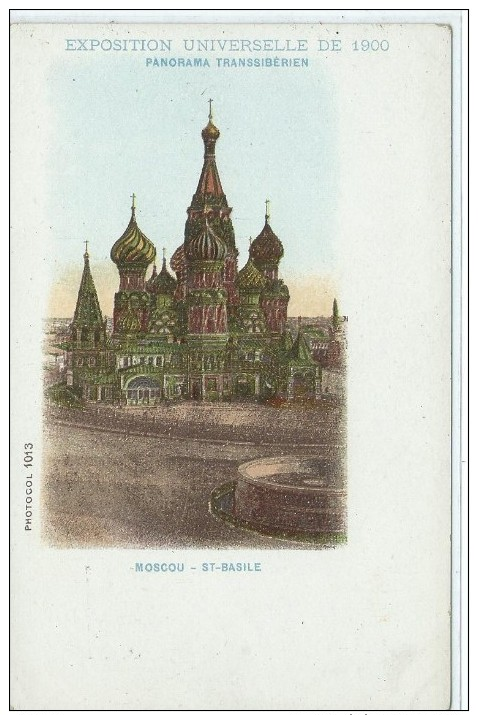 75, PARIS, Exposition Universelle 1900,Panorama Transsibérien,Moscou, ST-BASILE, Scan Recto-Verso - Expositions