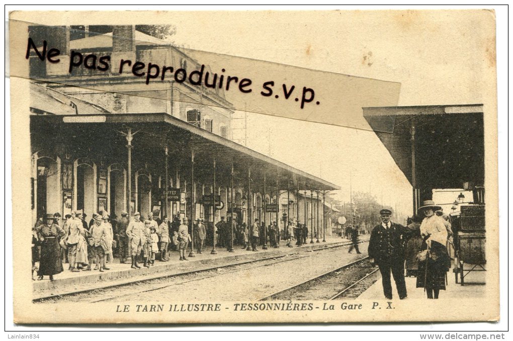 - TESSONNIÉRES  -  ( Tarn ) - La Gare, Belle Animation, Employé SNCF, Joli Carte, Non écrite, BE, Scans. - Autres & Non Classés