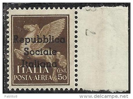 EMISSIONI LOCALI TERAMO 1944 SOPRASTAMPATO D´ ITALIA ITALY OVERPRINTED POSTA AEREA AIR MAIL CENT. 50 MNH - Local And Autonomous Issues