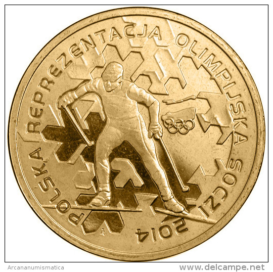 POLAND 2 ZLOTES  2.014  2014 Oro Nórdico  "Olympic Team Sochi 2014" SC/UNC  T-DL-10.718 - Pologne