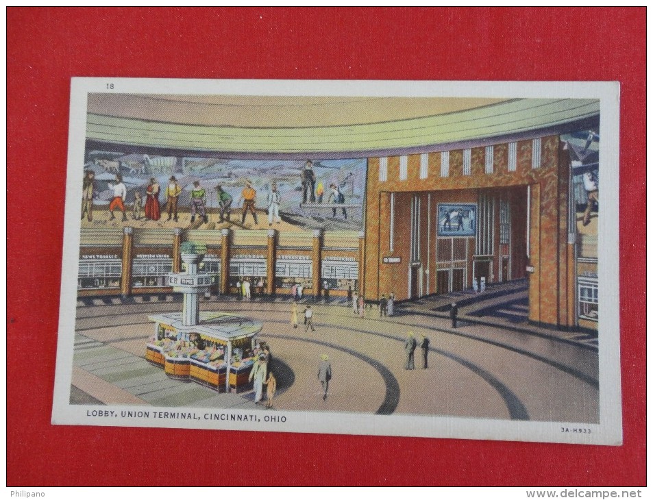 - Ohio > Cincinnati    Lobby  Union Terminal  1937 Cancel ------ref 1172 - Cincinnati
