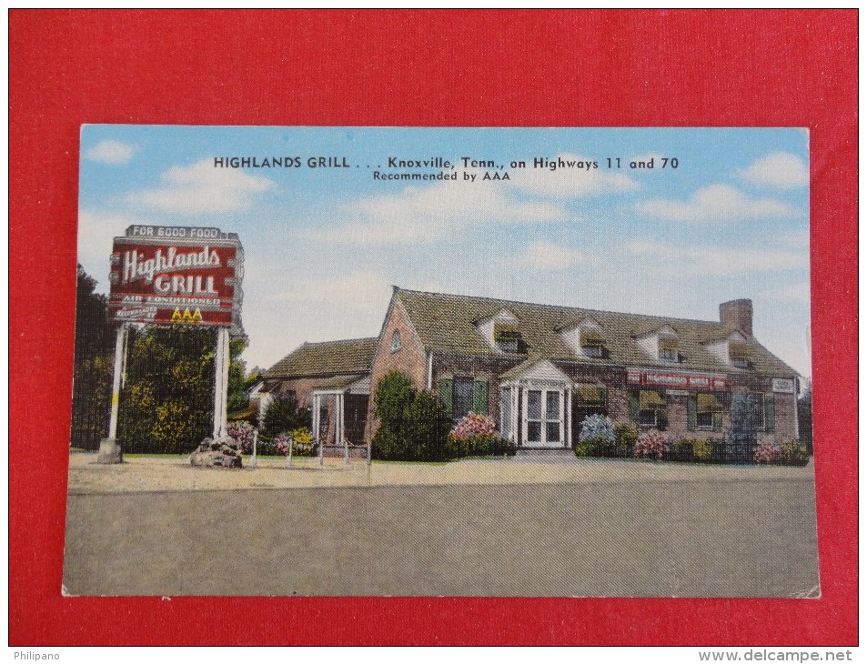Tennessee > Knoxville   Highland Grill  Not Mailed -----ref 1172 - Knoxville