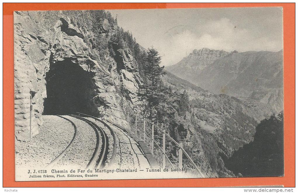 EGG704, Chemin De Fer Du Martigny - Chatelard, Tunnel De Lachat,  Circulée 1911 Cachet Finhaut - Finhaut