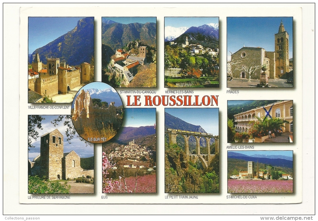 Cp, Languedoc-Roussillon, Le Roussillon, Multi-Vues, Voyagée - Languedoc-Roussillon