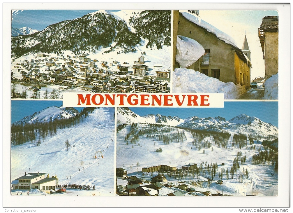 Cp, 05, Montgnèvre, Multi-Vues, Voyagée 1988 - Autres & Non Classés