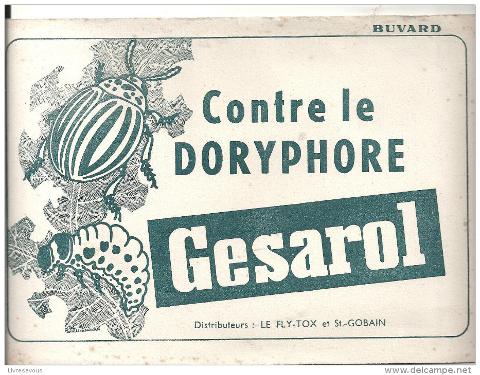 Buvard Contre Le Doryphore Gesarol Distributeurs; LE FLY-TOX Et Saint-Gobin - Agriculture