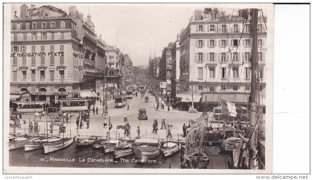 La Canebiere Tres Animée Tramway Banania Huitres Salubres Tabac CNM - Canebière, Centre Ville