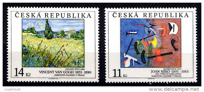 TCHEQUE 1993, TABLEAU VAN GOGH Et MIRO, 2 Valeurs, Neufs / Mint. R2350 - Unused Stamps