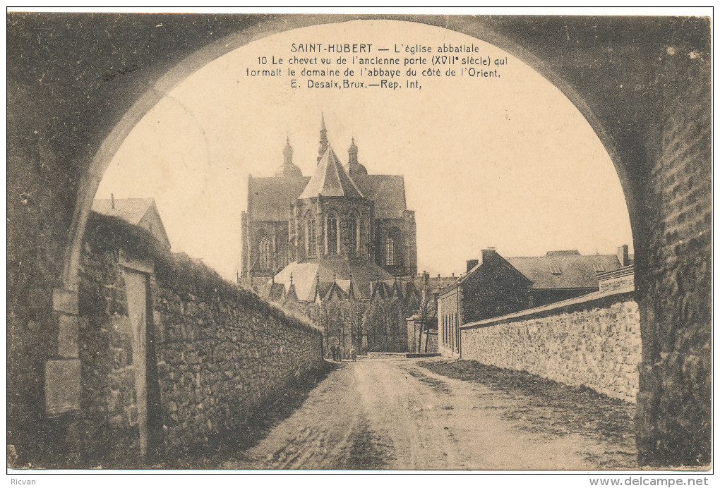 1934 Zichtkaart "Saint-Hubert-L'Eglise Abbatiale" PZ336(paar) Van Poix Naar Borgerhout Zie Scan(s) - 1932 Cérès Et Mercure