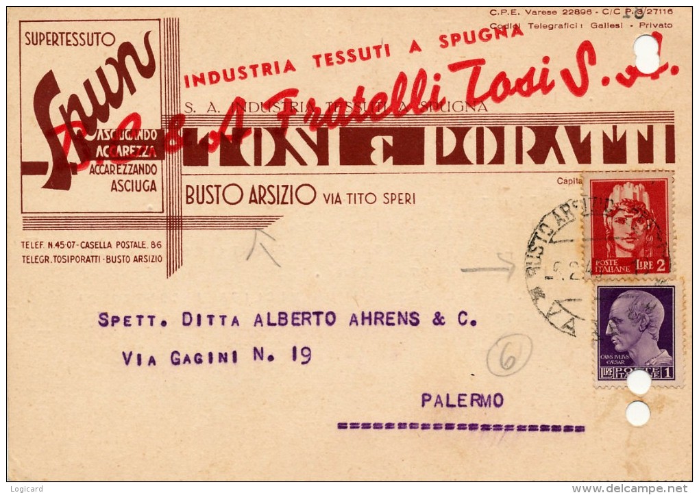 BUSTO ARSIZIO INDUSTRIA TESSUTI A SPUGNA TOSI & PORATTI (FRANCOB. USO POSTUMO) 1946 - Busto Arsizio