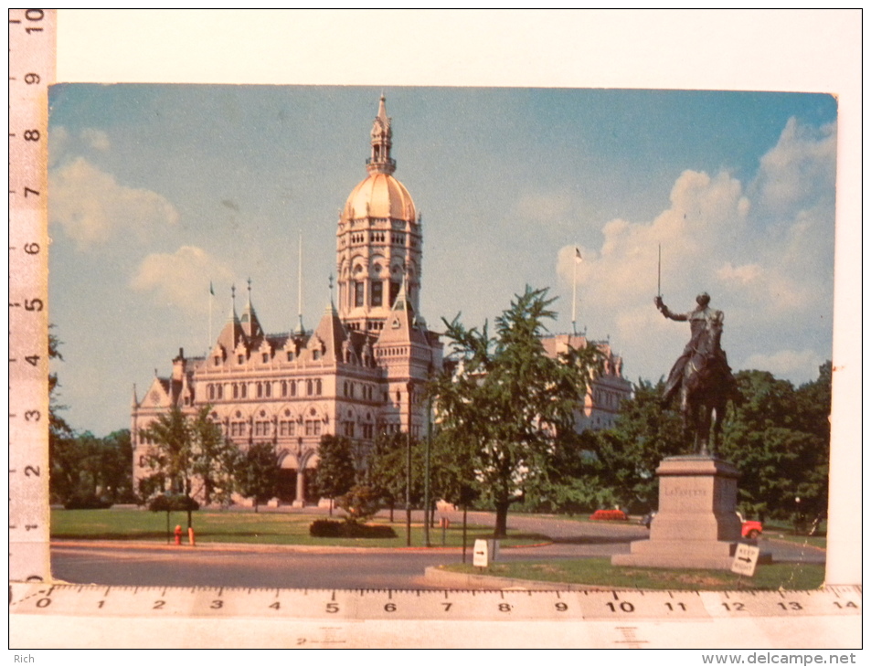 CPA USA - Connecticut - State Capitol And Lafayette Statue, HARTFORD, CONN. - Hartford
