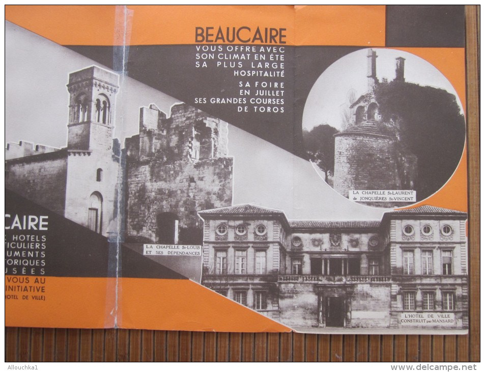Année 40/50 Guide Dépliant Touristique Beaucaire Cité Moyenâgeuse-syndicat D'initiative (Hôtel-de-Ville)toros Châteaux - Europa