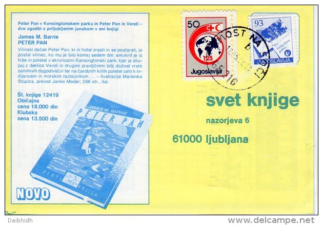 YUGOSLAVIA 1988 Red Cross Week 50 D. Tax Used On Commercial Postcard.  Michel ZZM 154 - Wohlfahrtsmarken