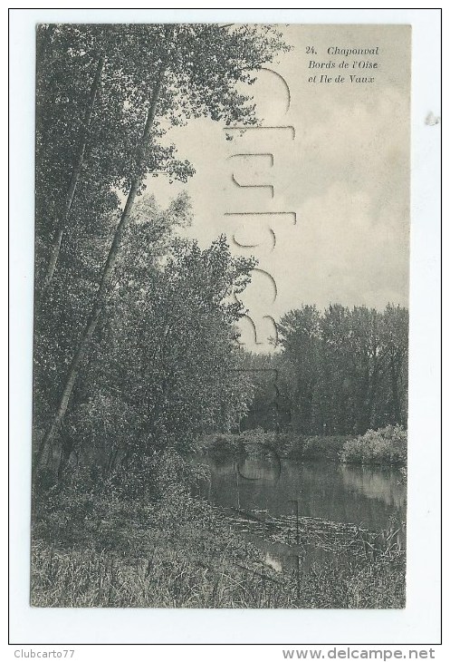 Auvers-sur-Oise (95) : L'ile De Vaux à Chaponval En  1910  PF. - Auvers Sur Oise